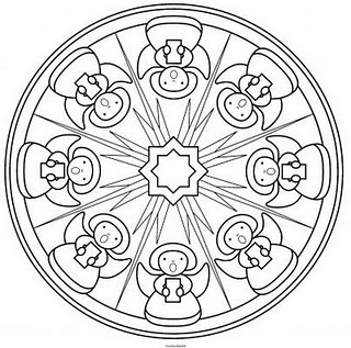 coloriage mandala chorale des anges